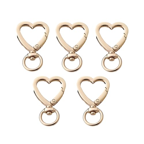 5 Stück Herz-Schlüsselanhänger-Verschlüsse, Legierung, Schlüsselanhänger, Projekt, drehbare Haken, modisches Accessoire für Taschen und Geldbörsen 5 Stück Herz-Schlüsselanhänger-Verschlüsse, Legierung, Schlüsselanhänger, Projekt, drehbare Haken, modisches Accessoire für Taschen und Geldbörsen von Asukohu