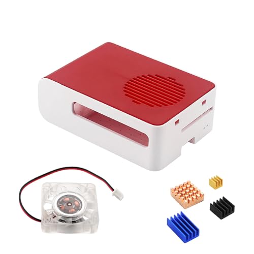 Kühlgehäuse für RaspberryPi4 Kühlkörpergehäuse, rot-weiße Kunststoffschale und stilvolles ABS-Gehäuse für RaspberryPi4, einfache Installation, belüftetes Gehäuse für RaspberryPi4 Gehäuse von Asukohu