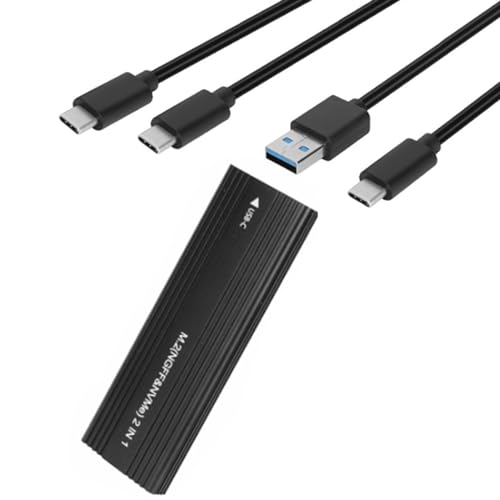 M.2 NVME SSD-Gehäuseadapter aus Aluminium, USB 3.2 (10 Gbit/s) auf NVME PCIE M-Key/(B+M) Key SSD-Gehäuse M.2 Nvme von Asukohu
