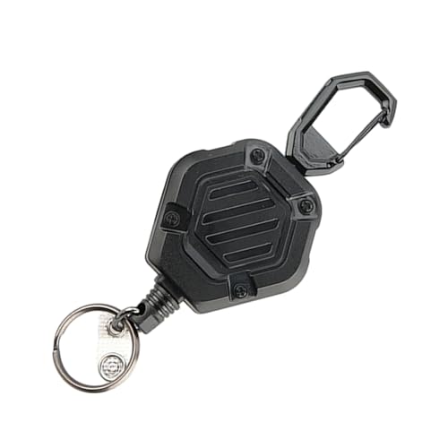 Robuster, einziehbarer Schlüsselanhänger mit Gürtelclip, einziehbarer Ausweishalter, Stahlschnur, Schlüsselanhänger mit einziehbarer Schnur von Asukohu