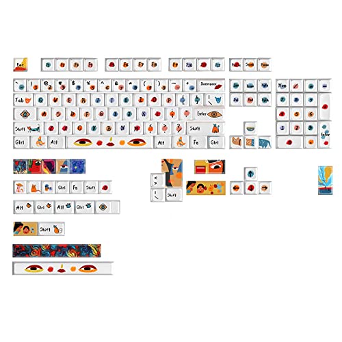 XDA-Profil-Tastenkappen-Set mit 136 Tasten, PBT DYE-SUB Art Keycap-Set für 61/64/68/84/980, mechanische Tastatur-Tastenkappen, Farbstoff-Sub-Tastenkappen, PBT-Tastenkappen, 136 Tasten, XDA-Profil, von Asukohu
