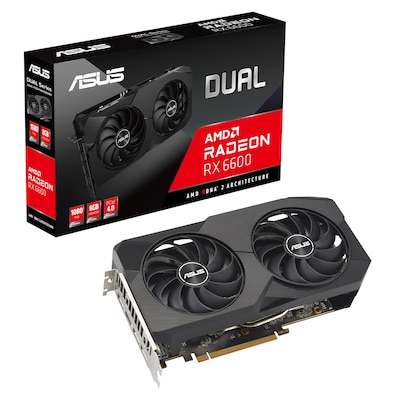 ASUS AMD Radeon RX 6600 Dual V2 Grafikkarte 8GB GDDR6 3xDP/HDMI von Asus