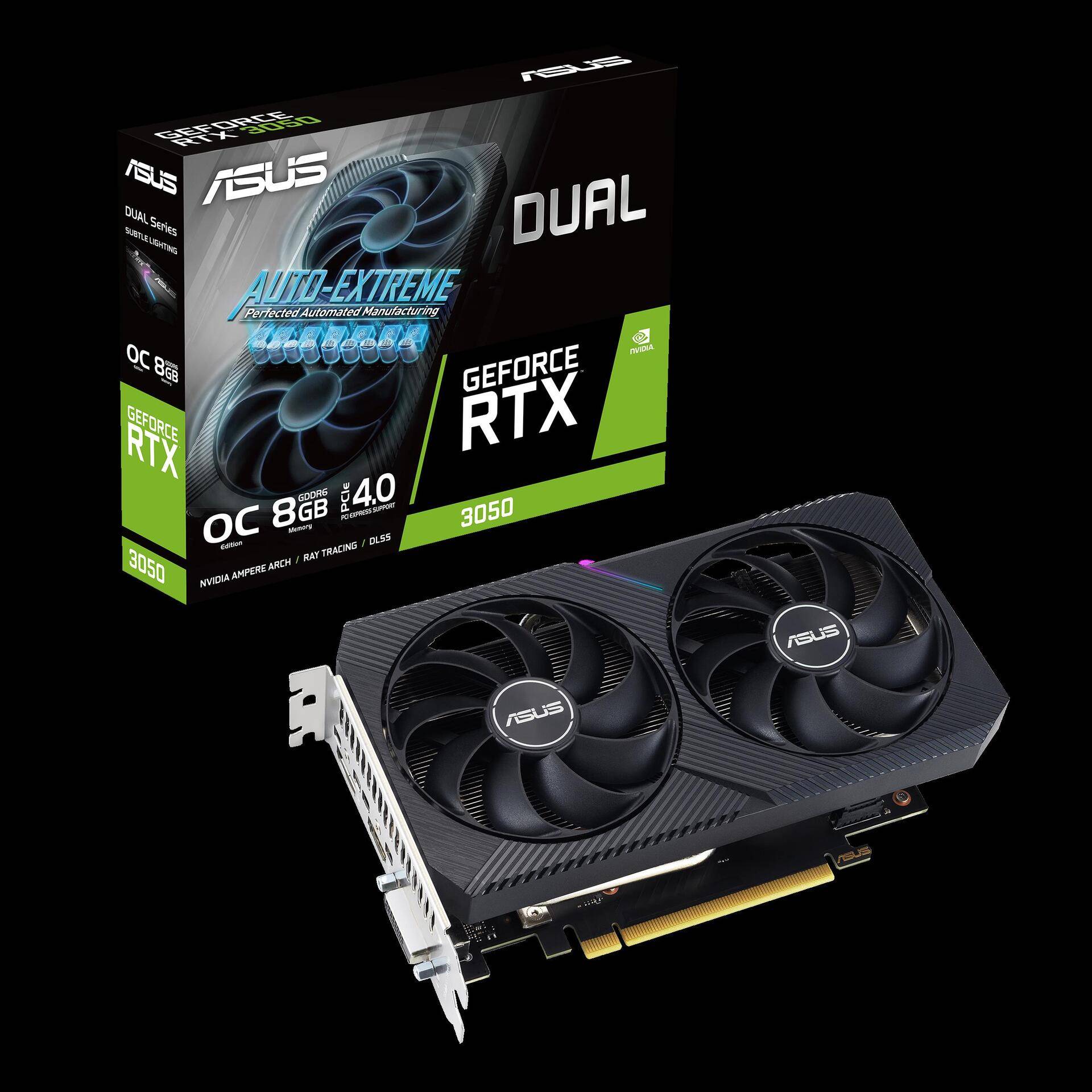 ASUS Dual -RTX3050-O8G-V2 NVIDIA GeForce RTX 3050 8 GB GDDR6 (90YV0GH6-M0NA00) von Asus