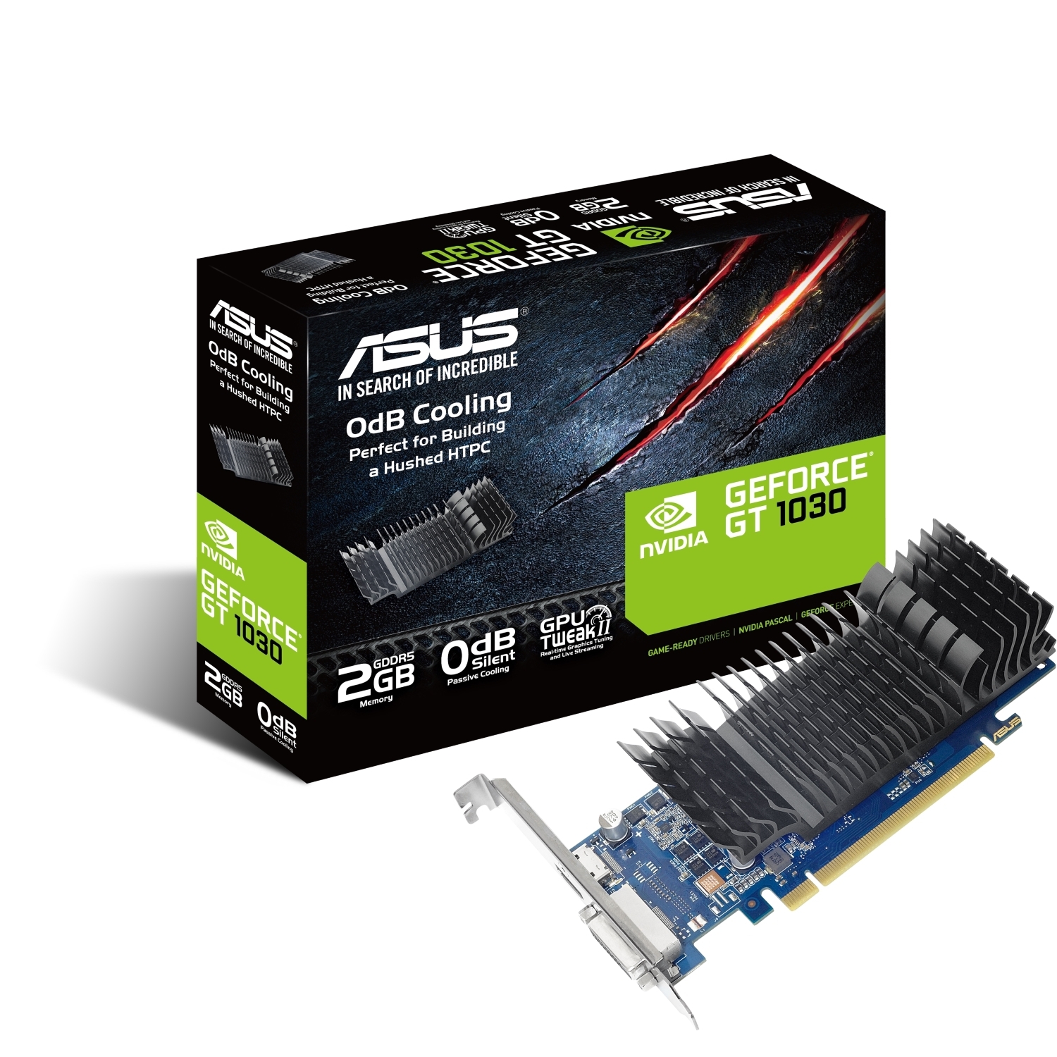 ASUS GeForce GT 1030, GT1030-SL-2G-BRK, 2GB GDDR5, DVI, HDMI von Asus