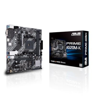 ASUS PRIME A520M-K mATX Mainboard Sockel AM4 M.2/USB3.2/HDMI/D-Sub/SATA von Asus