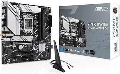 ASUS PRIME B760M-A WIFI D4 - Intel - LGA 1700 - Intel® Celeron® - Intel® Core i3 - Intel® Core i5 - Intel® Core i7 - Intel® Core i9,... - LGA 1700 - DDR4-SDRAM - 128 GB (90MB1CX0-M0EAY0) von Asus