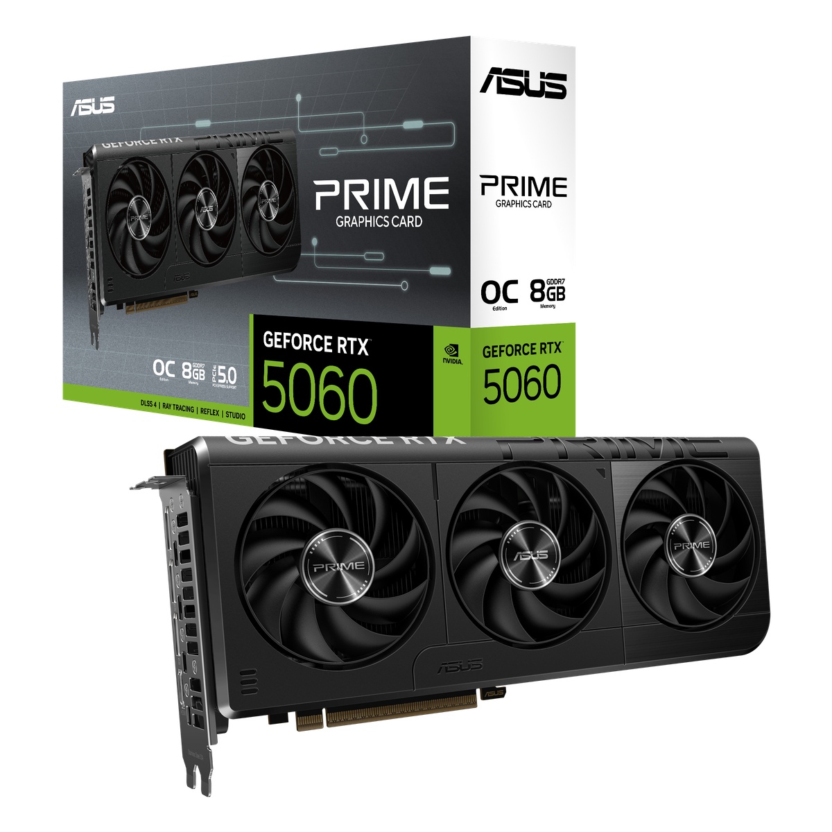 ASUS PRIME GeForce RTX 5060 OC Grafikkarte - 8GB GDDR7, HDMI, 3x DP ASUS PRIME GeForce RTX 5060 OC Grafikkarte - 8GB GDDR7, HDMI, 3x DP von Asus