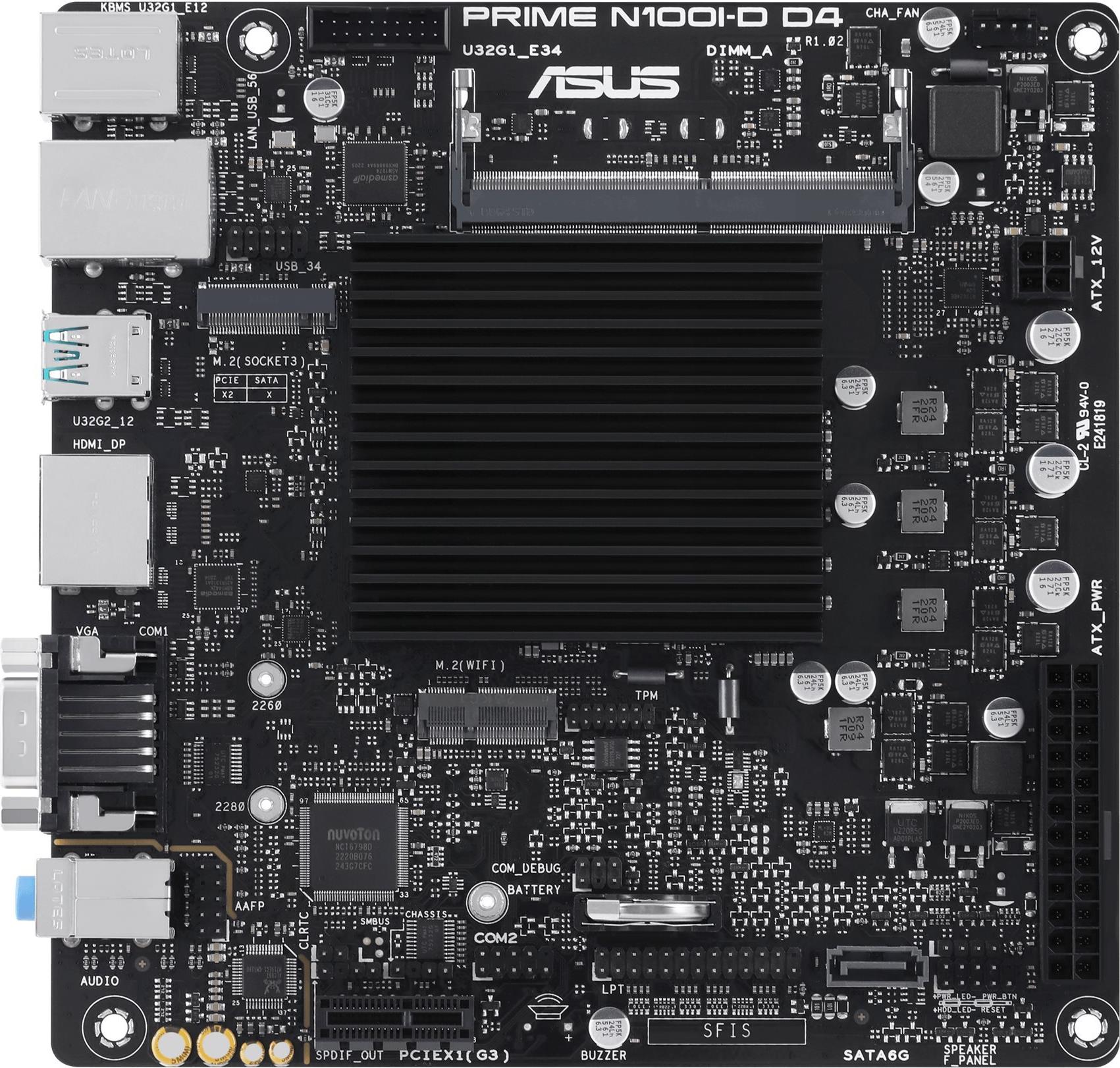 ASUS PRIME N100I-D D4-CSM (INTEL,Intel SoC,DDR4,mITX) (90MB1F70-M0EAYC) von Asus