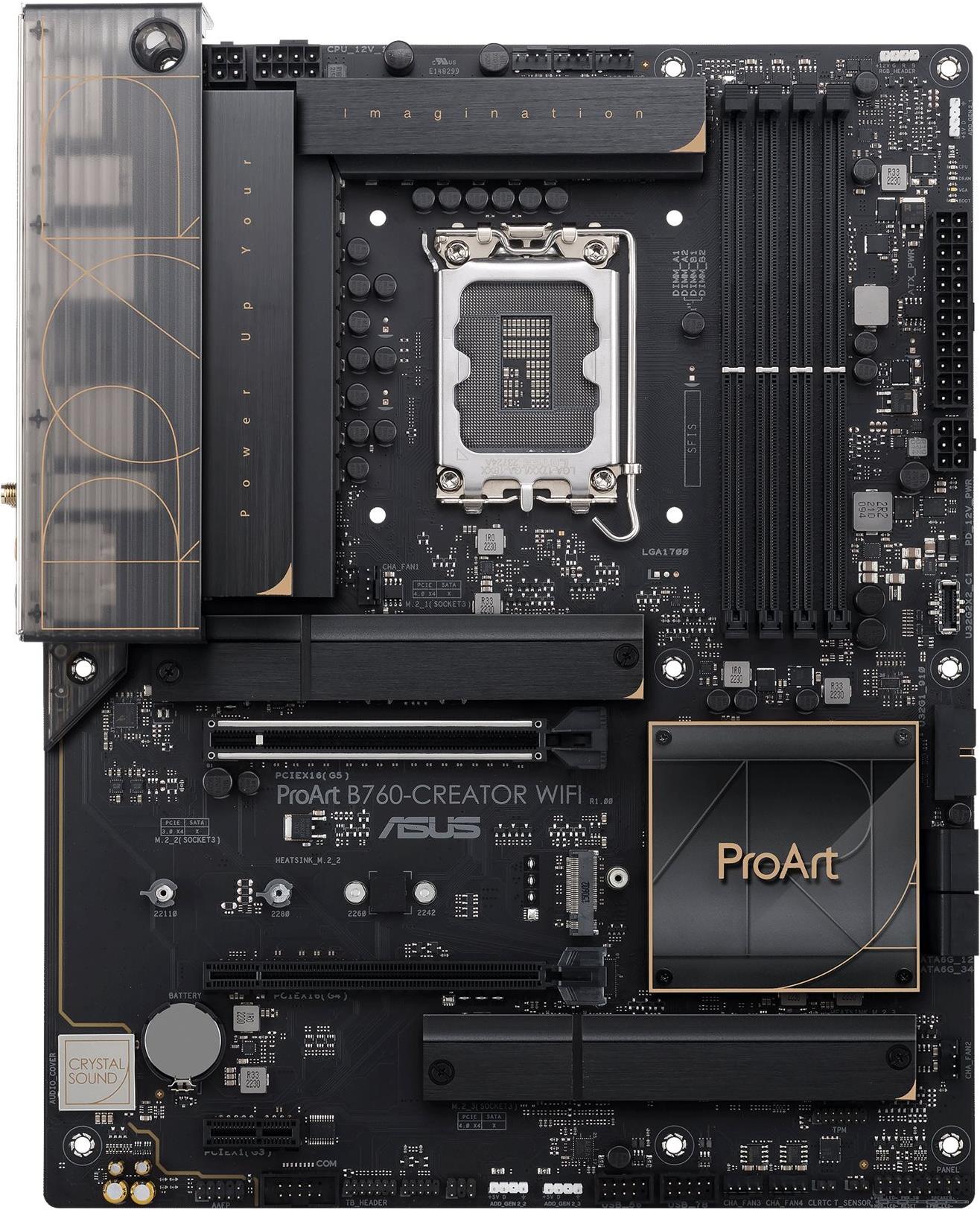 ASUS PROART B760-CREATOR WIFI - Motherboard - ATX - LGA1700-Sockel - B760 Chipsatz - USB 3.2 Gen 1, USB-C 3.2 Gen2, USB-C 3.2 Gen 2x2 - Gigabit LAN, 2.5 Gigabit LAN, Wi-Fi 6, Bluetooth - Onboard-Grafik (CPU erforderlich) (90MB1FY0-M1EAY0) ASUS PROART B760-CREATOR WIFI - Motherboard - ATX - LGA1700-Sockel - B760 Chipsatz - USB 3.2 Gen 1, USB-C 3.2 Gen2, USB-C 3.2 Gen 2x2 - Gigabit LAN, 2.5 Gigabit LAN, Wi-Fi 6, Bluetooth - Onboard-Grafik (CPU erforderlich) (90MB1FY0-M1EAY0) von Asus