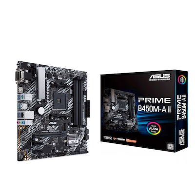 ASUS Prime B450M-A II mATX Mainboard Sockel AM4 M.2/USB3.2/HDMI/DVI/VGA von Asus