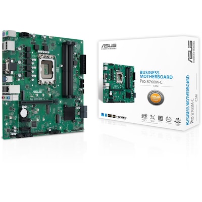 ASUS Pro B760M-C-CSM mATX Mainboard Sockel 1700 DP/HDMI/VGA/PS2/USB3.0 von Asus
