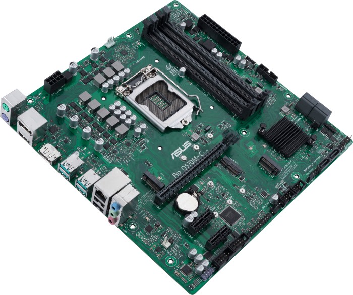 ASUS Pro Q570M-C/CSM - Motherboard - micro ATX - LGA1200-Sockel - Q570 - USB-C Gen1, USB 3.2 Gen 1, USB 3.2 Gen 2 - Gigabit LAN - Onboard-Grafik (CPU erforderlich) - HD Audio (8-Kanal) von Asus