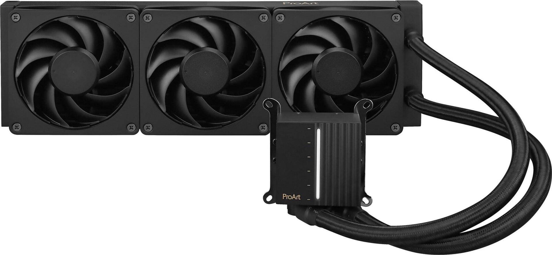 ASUS ProArt LC 360 - Prozessor-Flüssigkeitskühlsystem - Kühlergröße: 360 mm - (für: LGA1700, LGA1200, AM4, AM5, LGA115x Socket) - Kupfer - 120 mm - Schwarz (90RC0120-M0UAY0) von Asus