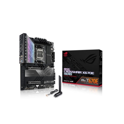 ASUS ROG CROSSHAIR X670E HERO ATX Mainboard Sockel AM5 WIFI/M.2/USB4 Typ C von Asus