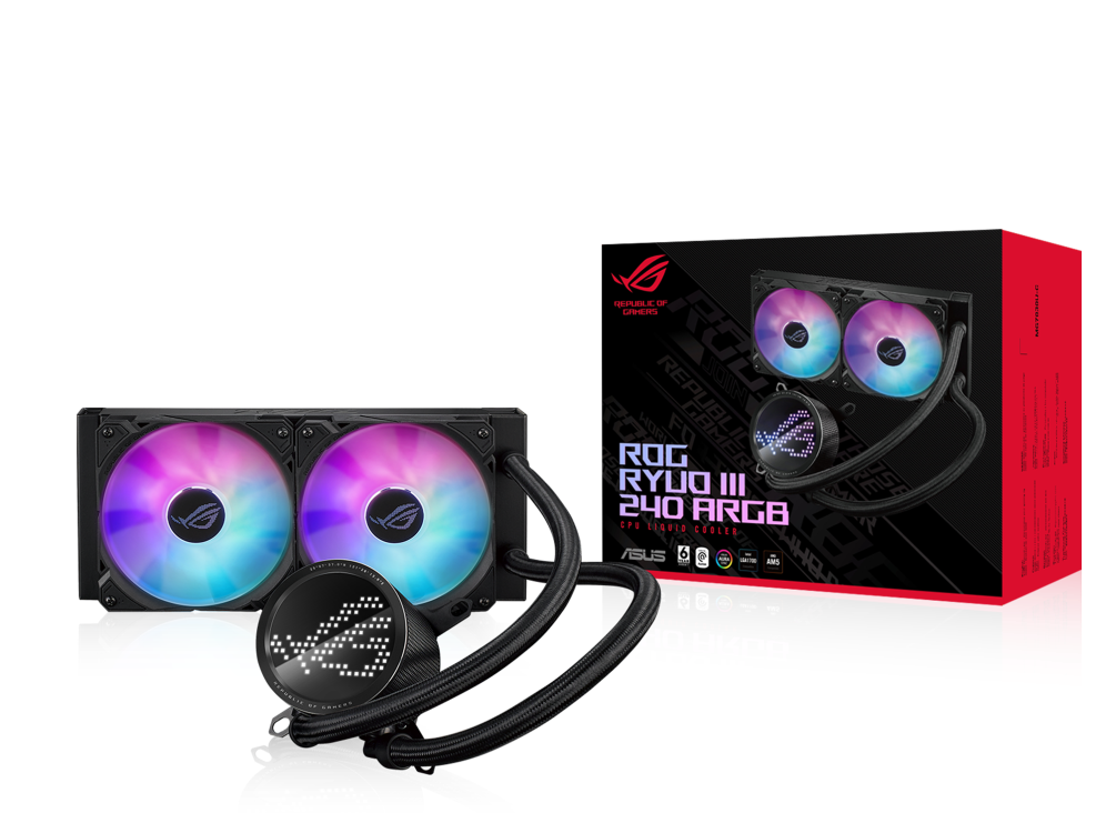 ASUS ROG Ryuo III 240 ARGB Prozessor Flüssigkeitskühlung 12 cm Schwarz (90RC00J1-M0UAY0) von Asus