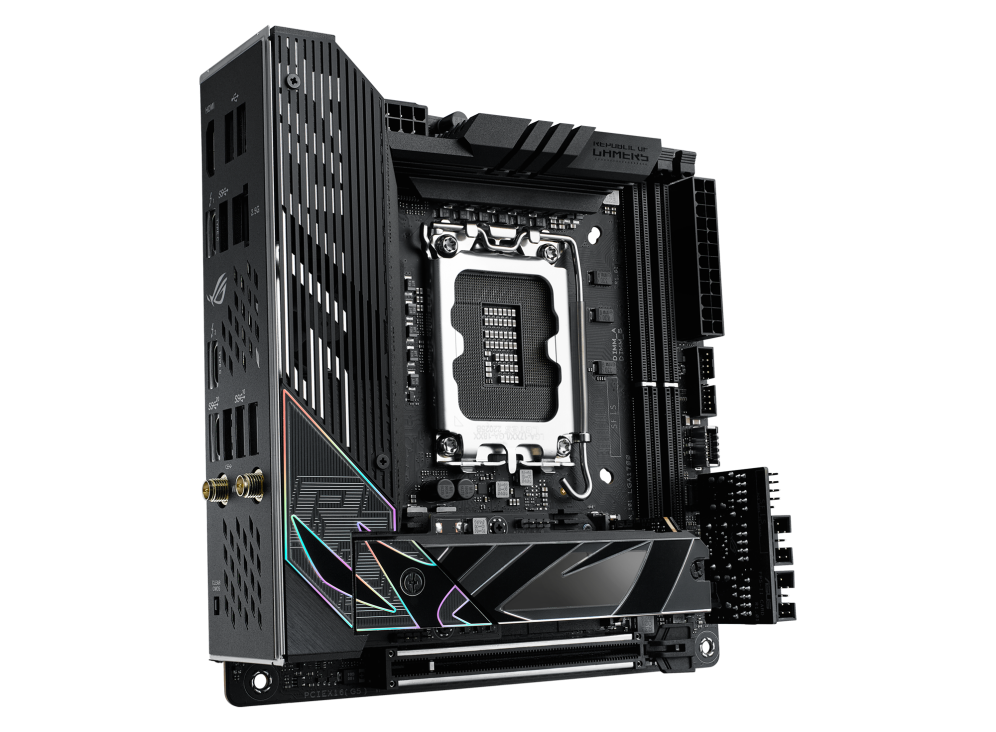 ASUS ROG STRIX Z790-I GAMING WIFI - Motherboard - Mini-ITX - LGA1700-Sockel - Z790 Chipsatz - USB 3,2 Gen 1, USB 3,2 Gen 2, USB4, USB-C 3,2 Gen2, USB-C 3,2 Gen 2x2 - 2,5 Gigabit LAN, Wi-Fi, Bluetooth - Onboard-Grafik (CPU erforderlich) (90MB1CM0-M0EAY0) ASUS ROG STRIX Z790-I GAMING WIFI - Motherboard - Mini-ITX - LGA1700-Sockel - Z790 Chipsatz - USB 3,2 Gen 1, USB 3,2 Gen 2, USB4, USB-C 3,2 Gen2, USB-C 3,2 Gen 2x2 - 2,5 Gigabit LAN, Wi-Fi, Bluetooth - Onboard-Grafik (CPU erforderlich) (90MB1CM0-M0EAY0) von Asus