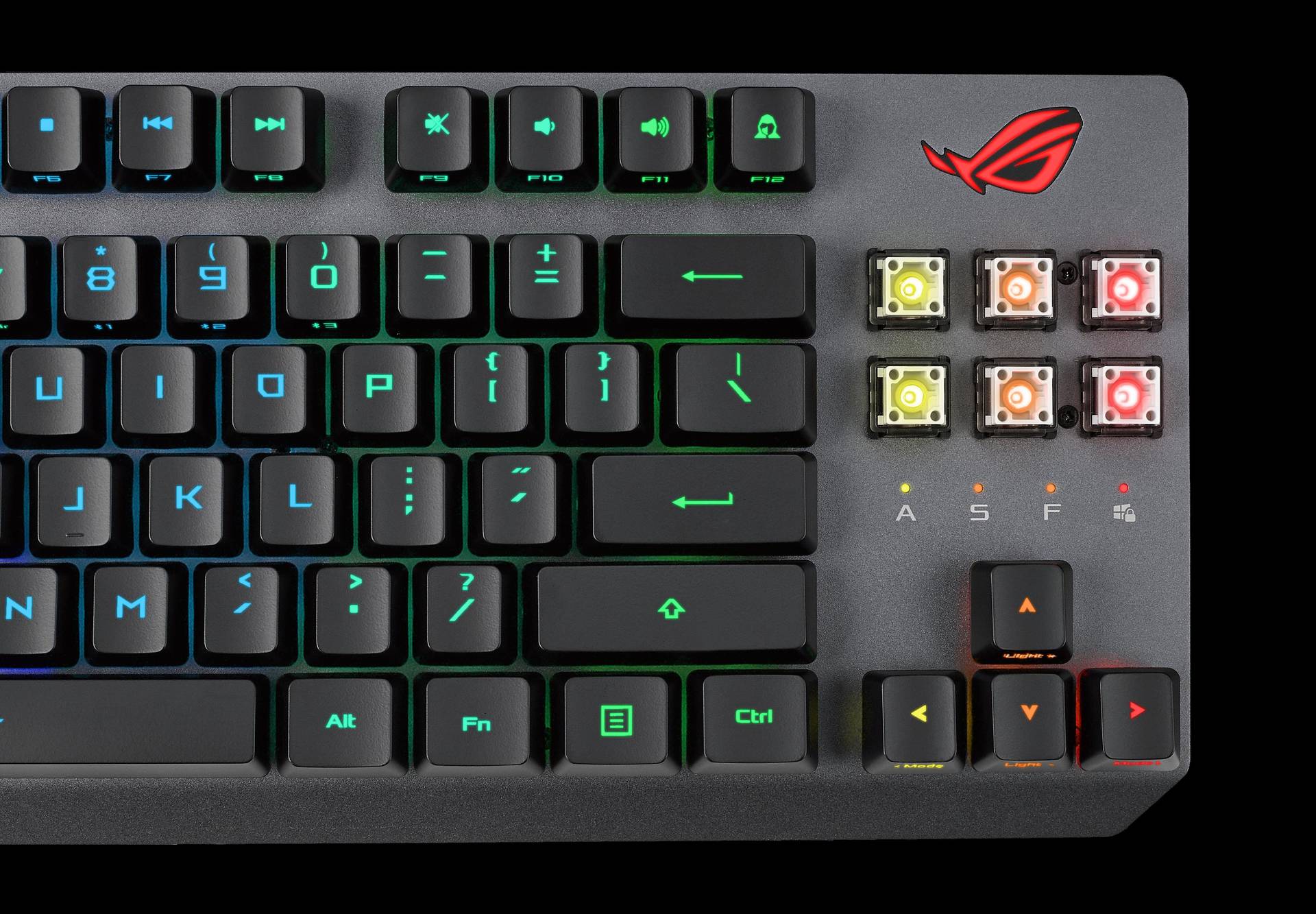 ASUS ROG Strix Scope RX TKL Deluxe - Tastatur - Hintergrundbeleuchtung - kabellos - USB, RF, Bluetooth 5,2 - Deutsch - Tastenschalter: ROG RX RED optisch mechanisch - Schwarz (90MP02J0-BKDA00) von Asus
