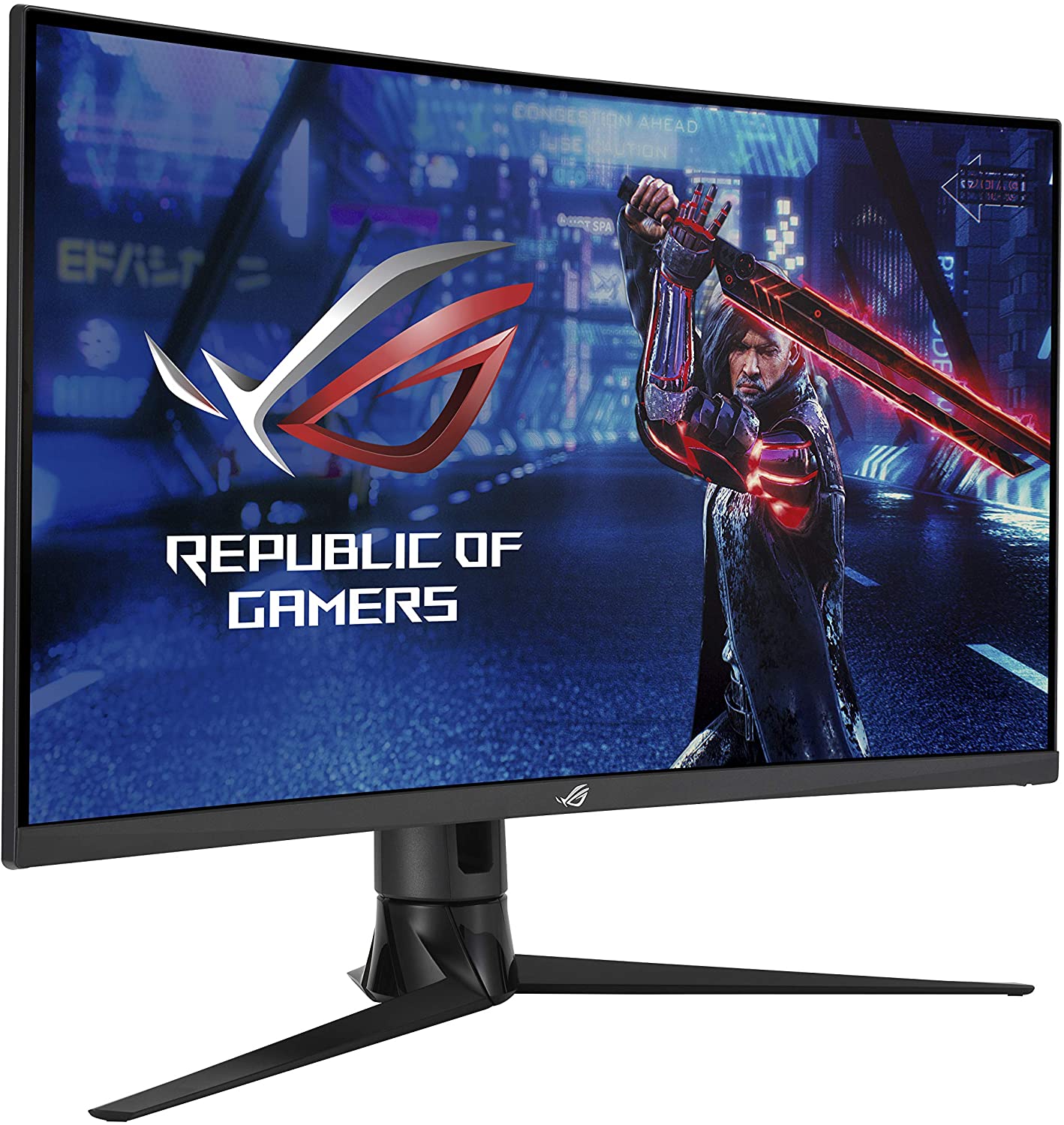 ASUS ROG Strix XG32VC - LED-Monitor - gebogen - 80.1 cm (31.5) - 2560 x 1440 WQHD - VA - 400 cd/m² - 3000:1 - 1 ms - HDMI, DisplayPort, USB-C von Asus