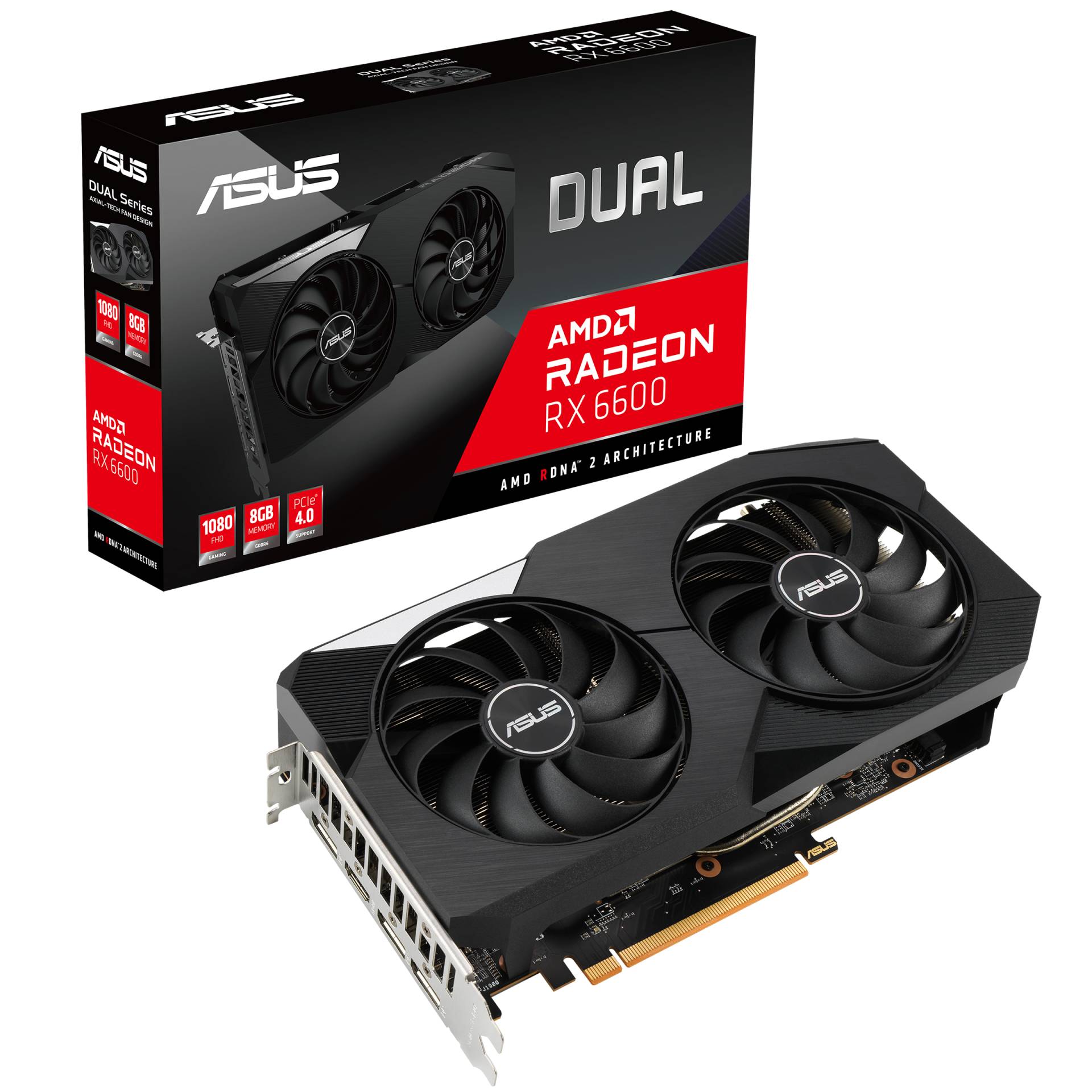 ASUS Radeon RX 6600 Dual V2 Grafikkarte - 8GB GDDR6, HDMI, 3x DP von Asus