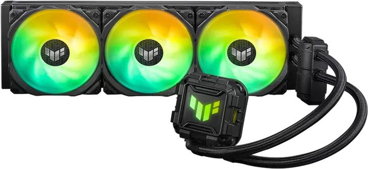 ASUS TUF GAMING LC II 360 ARGB. Typ: Flüssigkeitskühlung, Lüfterdurchmesser: 12 cm, Rotationsgeschwindigkeit (min.): 800 RPM, Rotationsgeschwindigkeit (max.): 2000 RPM, Geräuschpegel (hohe Geschwindigkeit): 29 dB, Maximaler Luftstrom: 67 cfm, Luftstrom: 113,8 m³/h, Maximum Luftdruck: 3 mmH2O. Produktfarbe: Schwarz (90RC00M1-M0UAY0) von Asus