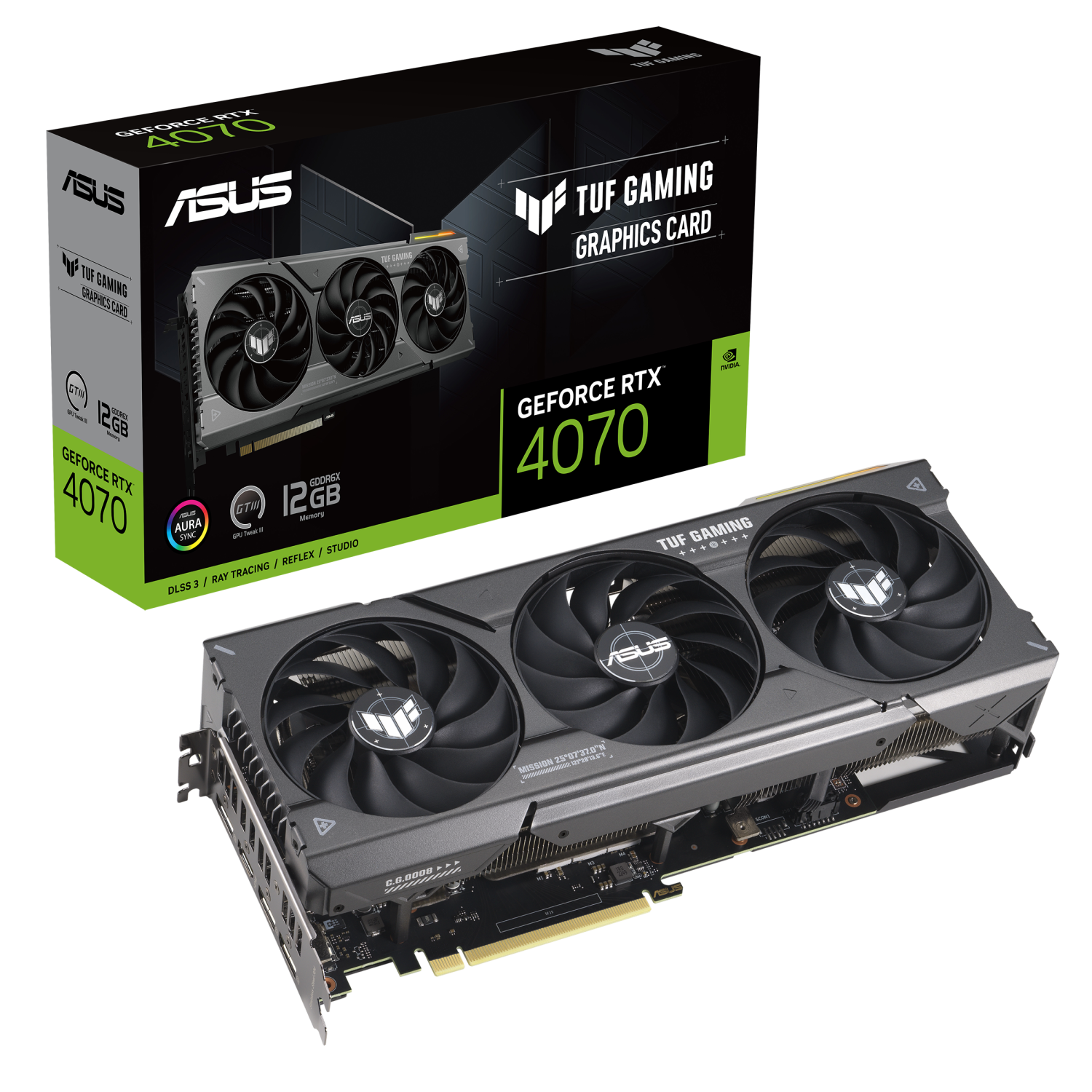 ASUS TUF Gaming GeForce RTX 4070 Grafikkarte - 12GB GDDR6X, 1x HDMI, 3x DP von Asus