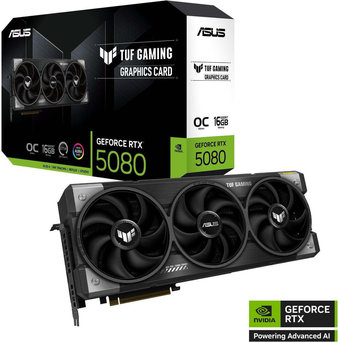 ASUS TUF Gaming GeForce RTX 5080 OC Edition 16384 MB GDDR7 (90YV0M30-M0NA00) von Asus