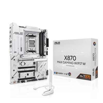 ASUS X870 MAX GAMING WIFI White ATX Mainboard Sockel AM5 HDMI/USB4 ASUS X870 MAX GAMING WIFI White ATX Mainboard Sockel AM5 HDMI/USB4 von Asus