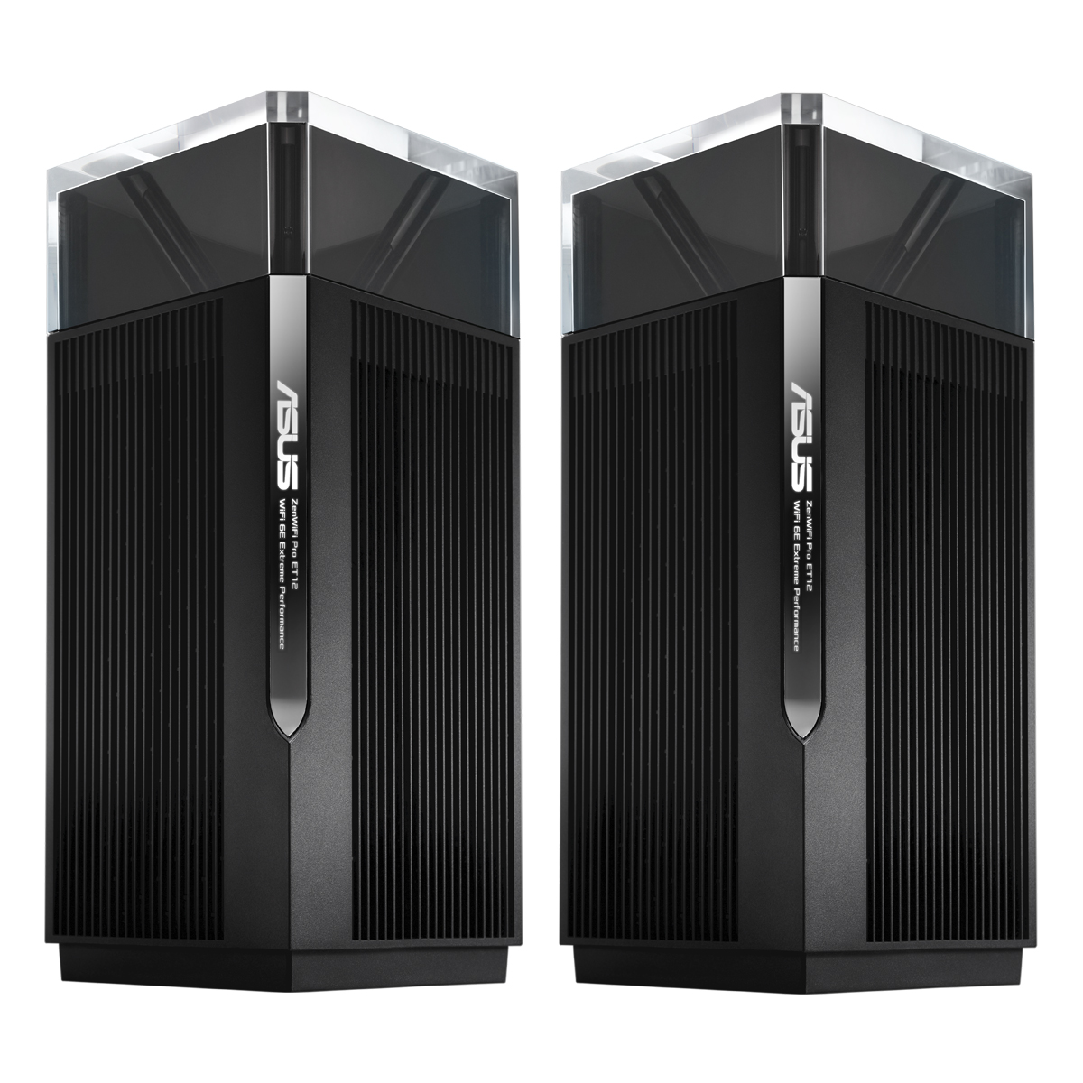 ASUS ZenWiFi Pro ET12 WLAN Mesh Router 2er-Pack Schwarz B-Ware [WiFi 6E (802.11ax), Tri-Band, bis zu 11.000 Mbit/s] von Asus