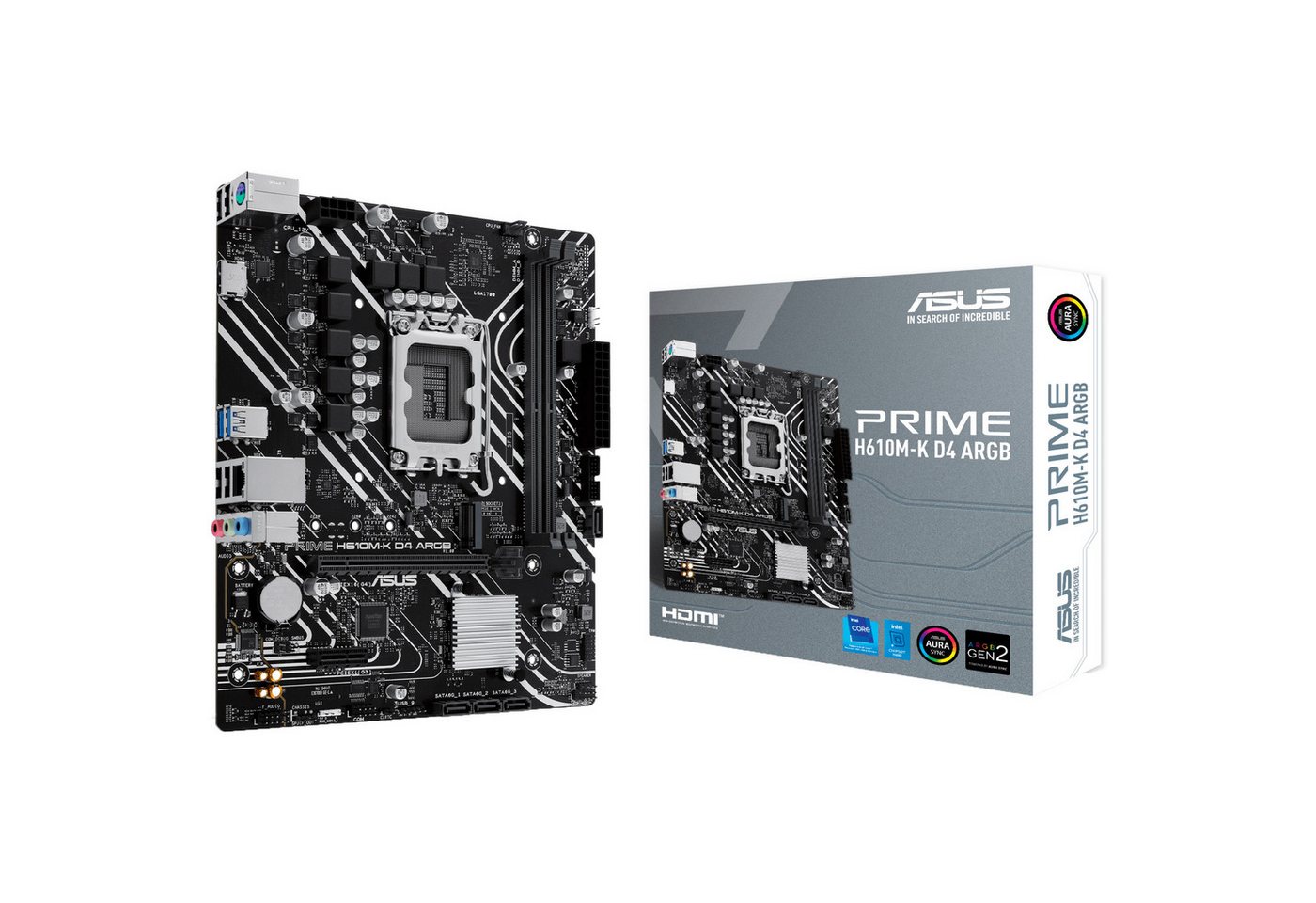 Asus ASUS PRIME H610M-K D4 ARGB, Mainboard Mainboard AURA Sync Asus ASUS PRIME H610M-K D4 ARGB, Mainboard Mainboard AURA Sync von Asus