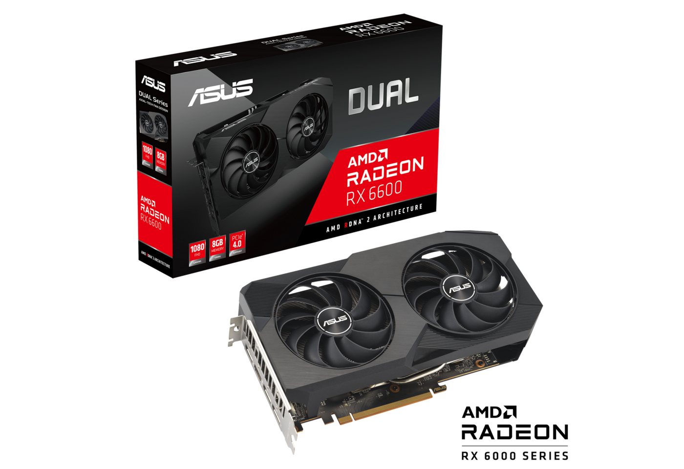 Asus Dual Radeon RX 6600 V2 Grafikkarte (8 GB, GDDR6) von Asus