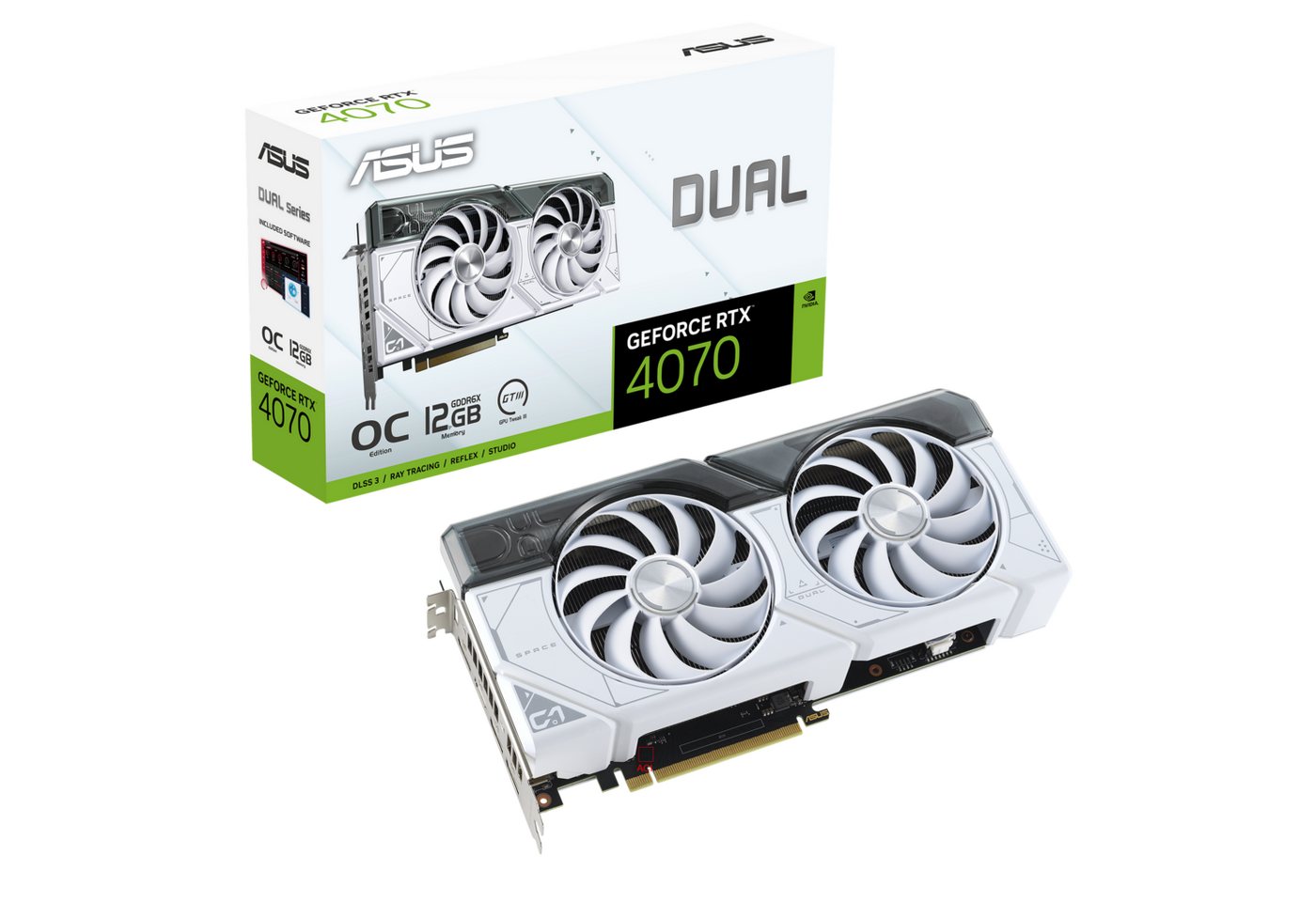 Asus Dual GeForce RTX 4070 OC White Grafikkarte (12 GB, GDDR6X) von Asus