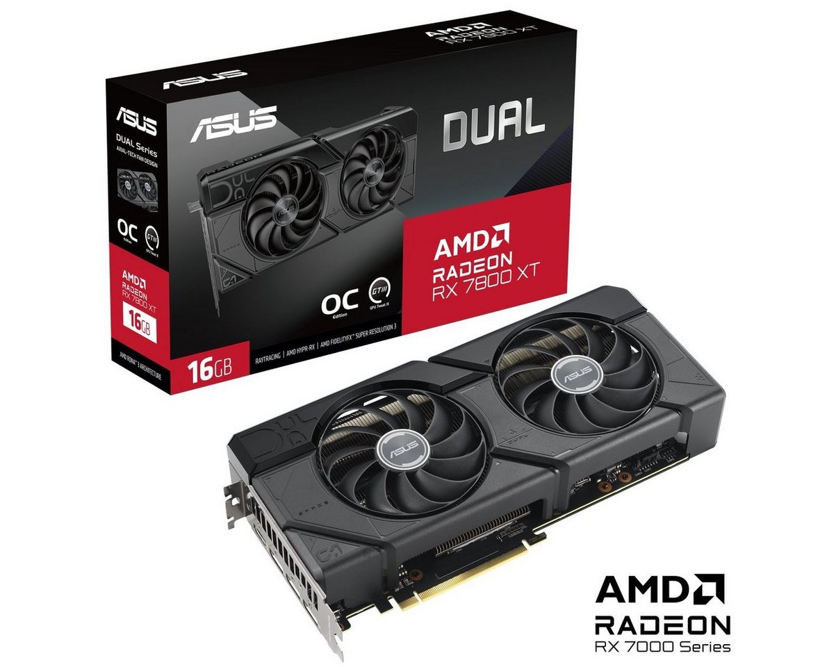 Asus Dual Radeon RX 7800 XT OC Grafikkarte (16 GB, GDDR6) von Asus