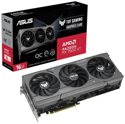 Asus Grafikkarte AMD Radeon RX 7600 XT TUF Gaming OC Edition 16GB GDDR6-RAM PCIe x16 HDMI®, Display von Asus