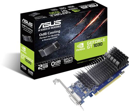Asus Grafikkarte Nvidia GeForce GT1030 2GB GDDR5-RAM PCIe HDMI®, DVI Passiv gekühlt von Asus