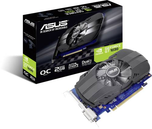 Asus Grafikkarte Nvidia GeForce GT1030 Phoenix 2GB GDDR5-RAM PCIe HDMI®, DVI Übertaktet / Overcloc von Asus