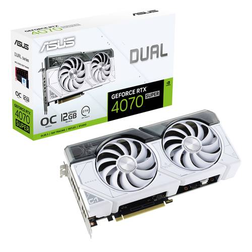 Asus Grafikkarte Nvidia GeForce RTX 4070 Super WHITE OC 12GB GDDR6X-RAM PCIe x16 HDMI®, DisplayPort von Asus