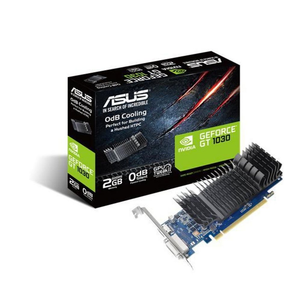 Asus NVIDIA GeForce GT1030-SL-2G-BRK Grafikkarte (Low-Profile, PCIe 3.0, 2GB, GDDR5 Speicher, HDMI, DVI, GT 1030) von Asus