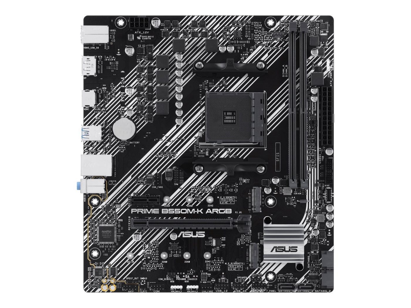 Asus PRIME B550M-K ARGB//M4,B550,2DIMM,DUAL M.2,AURA,MB Mainboard Asus PRIME B550M-K ARGB//M4,B550,2DIMM,DUAL M.2,AURA,MB Mainboard von Asus