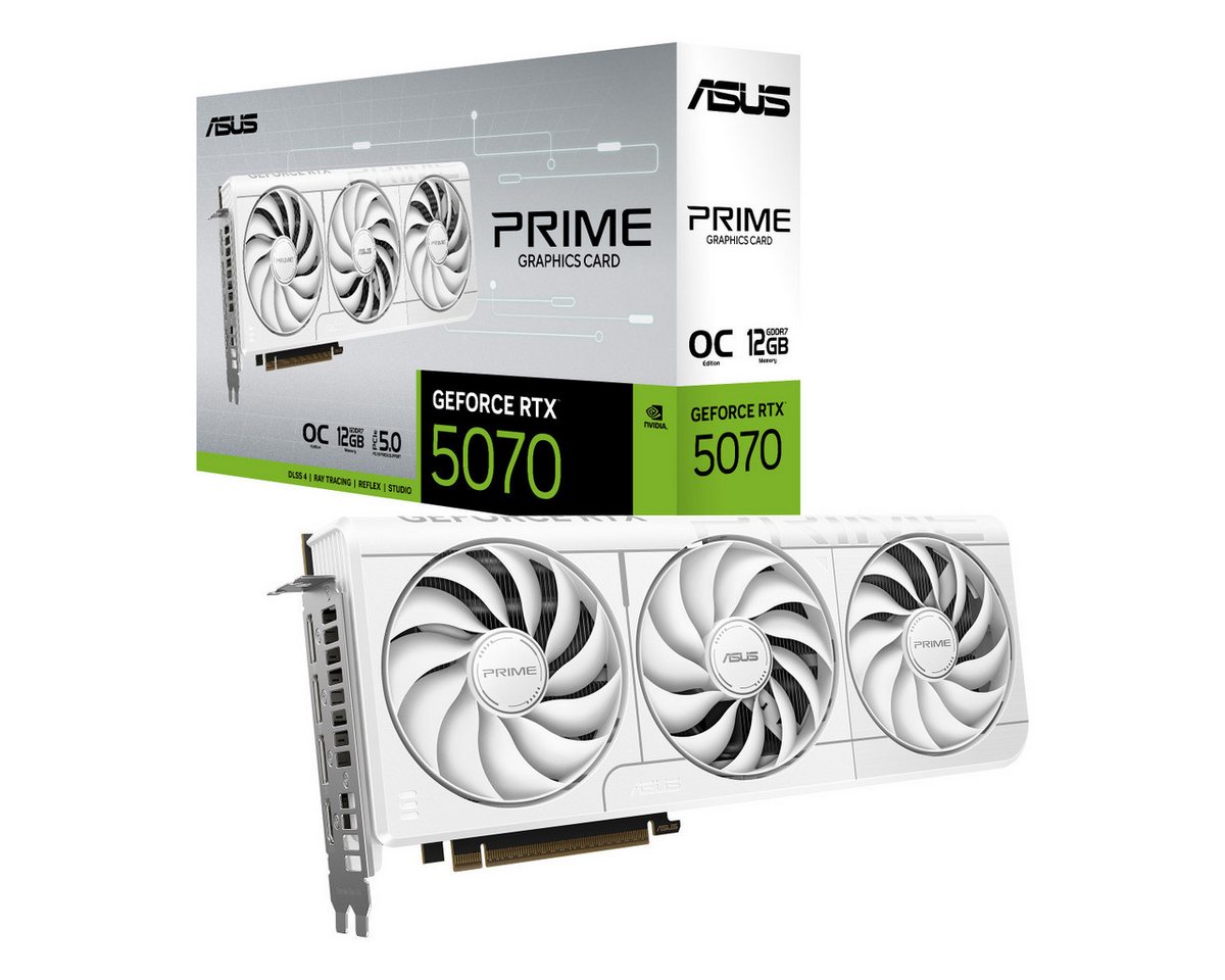 Asus PRIME GeForce RTX 5070 White OC Grafikkarte (12 GB, GDDR7) von Asus