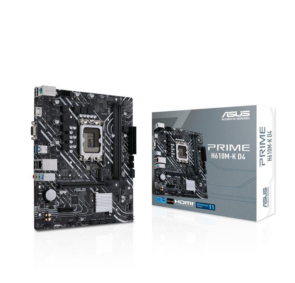 Asus PRIME H610M-K D4 Mainboard, Intel® H610, LGA 1700, micro-ATX, DDR4, PCIe 4.0, M.2 von Asus
