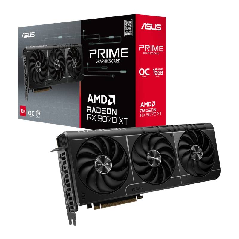 Asus PRIME Radeon RX 9070 XT 16GB Grafikkarte - 16GB GDDR6, HDMI, 3x DP von Asus