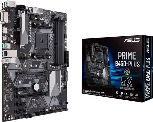 Asus Prime B450-Plus Mainboard Sockel (PC) AMD AM4 Formfaktor (Details) ATX Mainboard-Chipsatz AMD® von Asus