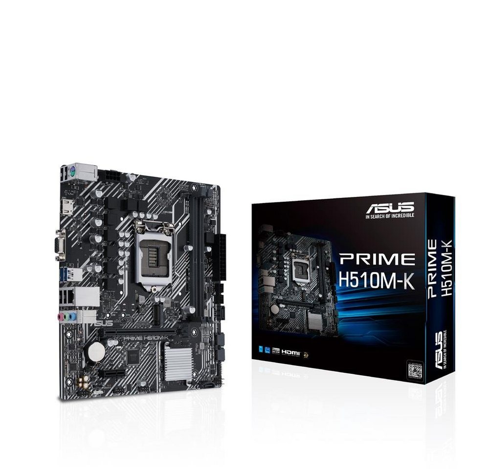 Asus Prime H510M-K Mainboard RGB-LED-Stiftleiste, (1x Mainboard Sockel, 1-St., 64 GB), Intel LGA 1200 mATX PCIe 4.0 HDMI D-Sub von Asus