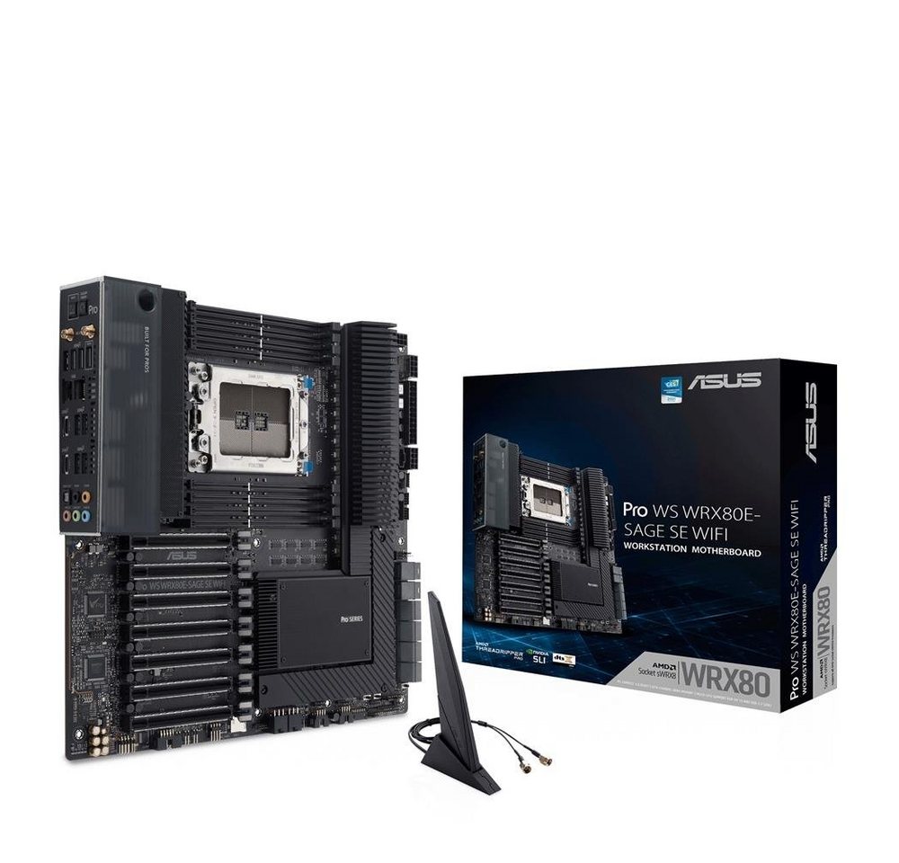 Asus Pro WS WRX80E-SAGE SE WIFI Mainboard, AMD WRX80 Ryzen Threadripper, Intel Dual 10G LAN, 7x PCIe 4.0 von Asus