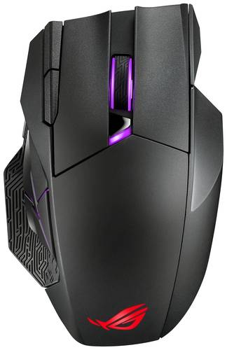 Asus ROG Spatha X Gaming-Maus Funk, USB Optisch Schwarz 12 Tasten 19000 dpi Beleuchtet von Asus