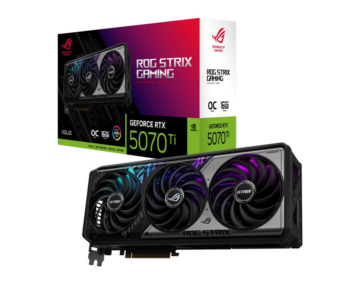 Asus ROG Strix GeForce RTX 5070 Ti OC Grafikkarte (16 GB, GDDR7) von Asus