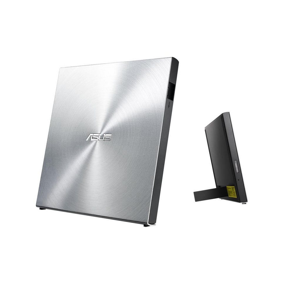 Asus SDRW-08U5S-U UltraDrive DVD-Brenner (USB 2.0, BD 6x/DVD 8x/CD 24x, externer Slim DVD Brenner für PC Laptop Windows Mac, Silber) von Asus