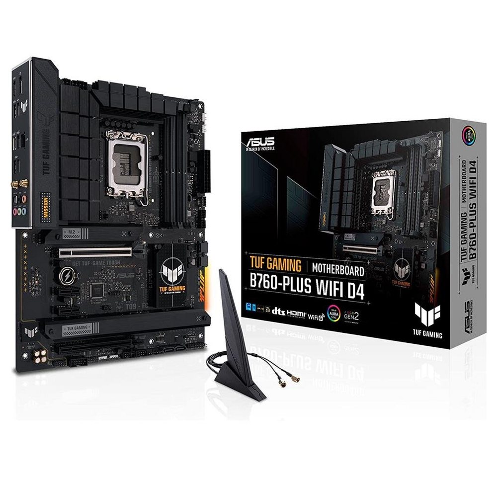 Asus TUF GAMING B760-PLUS WIFI D4 Mainboard, LGA 1700, Intel B760, ATX, PCIe 5.0, zwei M.2, DDR4, Wifi 6, HDMI von Asus