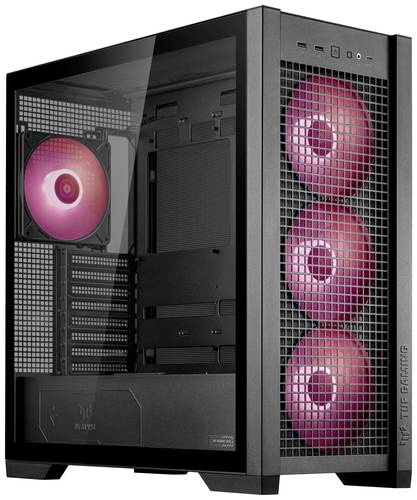 Asus TUF Gaming GT302 ARGB Midi-Tower PC-Gehäuse Schwarz 4 vorinstallierte Lüfter, Integrierte Bel von Asus