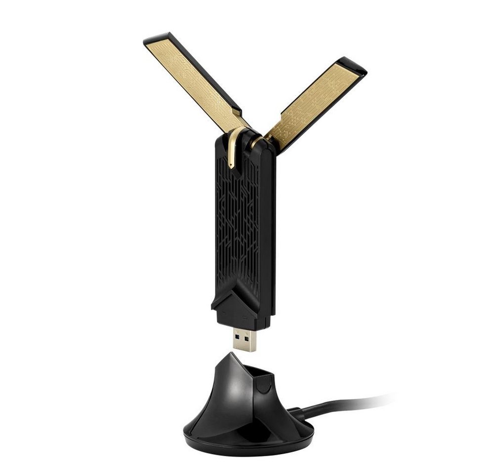 Asus USB-AX56 Dual-Band AX1800 USB-Adapter, USB-WLAN-Adapter, WiFi 6 externe Antenne, WPA3 schwarz/gold Asus USB-AX56 Dual-Band AX1800 USB-Adapter, USB-WLAN-Adapter, WiFi 6 externe Antenne, WPA3 schwarz/gold von Asus